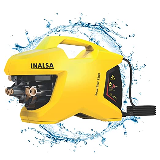 Inalsa High Pressure Washer PowerShot-2100W|Powerful Induction Motor/ Industrial Grade|Pressure-135 Bar, Max Flow-432 l/h, 6m High Pressure Hose Pipe for Cleaning Homes, Cars, Garden|Heavy Duty Usage Inalsa High Pressure Washer PowerShot-2100W|Powerful Induction Motor/ Industrial Grade|Pressure-135 Bar, Max Flow-432 l/h, 6m High Pressure Hose Pipe for Cleaning Homes, Cars, Garden|Heavy Duty Usage